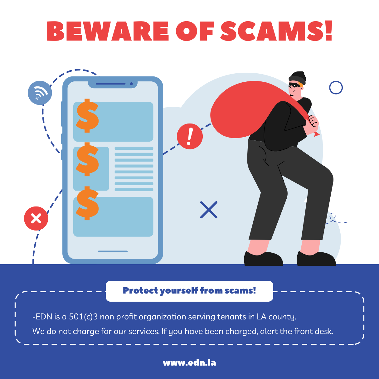 Blue Beware of Scams Instagram Post (1)